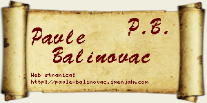 Pavle Balinovac vizit kartica